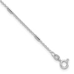 Sterling Silver Rh-plt Polished Bars/Chain Plus ext Anklet