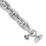 Sterling Silver Rhodium-plated Link Bracelet