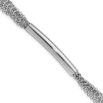 Sterling Silver Rhodium-plt Multi-strand Bar w/ ext. Bracelet