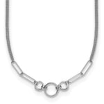 Sterling Silver Rh-plated 2-Strand w/ ext. Fancy Necklace