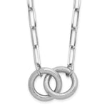 Sterling Silver Rhodium-plated Fancy Link w/ ext. Necklace