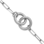 Sterling Silver Rhod-plated Fancy Link with ext. Bracelet