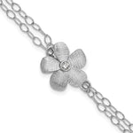 SS RH-plat Radiant Essence Pol/Scratch CZ w/ ext. Bracelet