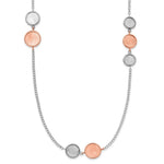 SS Rh-pl/Rose-tone Radiant Essence Polish/Scratch w/ ext Neckla