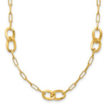 Sterling Silver Gold-plated Fancy Link with ext. Necklace