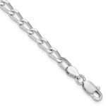 Amore La Vita Sterling Silver Rhodium-plated Solid Open Link with Lobster Clasp Charm Bracelet
