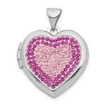 Sterling Silver Rhodium-plated Preciosa Crystal Heart Locket