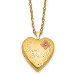 1/20 14K Gold Filled Enameled I Love You Heart Locket Necklace