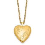 1/20 14K Gold Filled Polished Front/Satin Back Swirled Heart Locket Necklace