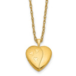 1/20 14K Gold Filled Satin and Polished Heart Locket Necklace