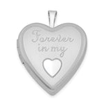 Sterling Silver Rhodium-plated Forever In My Heart Locket
