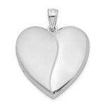 Sterling Silver Rhodium-plated Polished & Satin Heart Locket