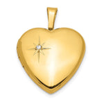 Sterling Silver Gold-plated Polished Diamond Star Heart Locket