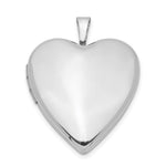 Sterling Silver Rhodium-plated Polished Front/Satin Back Heart Locket