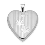 Sterling Silver Rhodium-plated Hands Heart Locket