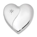 Sterling Silver Rhodium-plated Satin and Polished Diamond Star 4-Photo Family Heart Locket