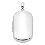Sterling Silver Rhodium-plated Polished 30x Rectangle Locket