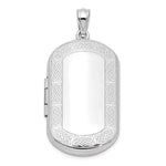 Sterling Silver Rhodium-plated Polished Front/Satin Back Celtic Border 30x Rectangle Locket