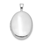 Sterling Silver Rhodium-plated Polished Front/Satin Back Oval Locket
