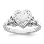 Sterling Silver Rhodium-plated Heart Locket Size 6 Ring