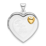 Sterling Silver Rhodium-plated and Gold-plated I LOVE YOU Heart Locket