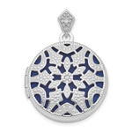 Sterling Silver Rhodium-plated Diamond Vintage Filigree Round Locket