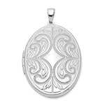Sterling Silver Rhodium-plated Scroll Design Oval 6-Photo Family Oval Locket