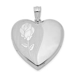 Sterling Silver Rhodium-plated Flower Heart Locket