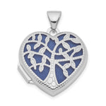 Sterling Silver Rhodium-plated Filigree Tree Heart Locket