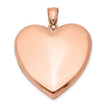 Sterling Silver Rose Gold-plated Polished Front/Satin Back Plain Heart Locket