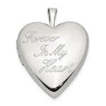 Sterling Silver Rhod-pltd FOREVER IN MY HEART Heart Locket