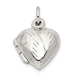 Sterling Silver Polished Diamond-cut Heart Locket
