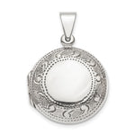 Sterling Silver Polished Textured Border Round Locket