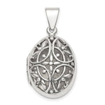Sterling Silver Polished Filigree Oval Locket