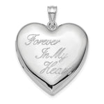Sterling Silver Rhodium-plated FOREVER IN MY HEART Ash Holder Heart Locket