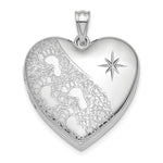 Sterling Silver Rhodium-plated Diamond-cut Footprints Ash Holder Heart Locket