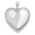 Sterling Silver Rhodium-plated Satin Flower Ash Holder Heart Locket