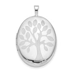 Sterling Silver Rhodium-plated Tree Oval Locket