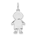 Sterling Silver Rh-plt Engravable Boy Polished Front/Back Disc Charm