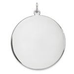 Sterling Silver Rhod-plated Eng. Rnd Polish Front/Back Disc Charm