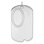 Sterling Silver Rh-plt Engravable Dog Tag Polished Front/Back Disc Charm