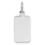 SSilver Rh-plt Engravable Rectangle Polished Front/Satin Back Disc Charm