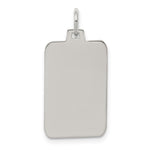 Sterling Silver Rhod.-plated Eng. Rect. Polish Front/Satin Back Disc Charm