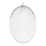 SSilver Rh-plt Engravable Oval Polished Front/Satin Back Disc Charm