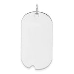 Sterling Silver Rhod.-plate Eng. Dog Tag Polished Front/Satin Back Disc Cha