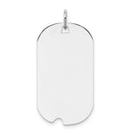 Sterling Silver Rhod.-plate Eng. Dog Tag Polish Front/Satin Back Disc Charm