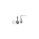 Sterling Silver Antiqued w/14k 5-stone Mother's Earring