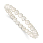 Majestik 7- White Imitation Shell Pearl Stretch Bracelet