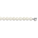Majestik Sterling Silver Rhodium-plated 12- White Imitation Shell Pearl Hand-knotted Necklace