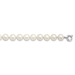 Sterling Silver Rhodium-plated 14- White Shell Pearl Hand-knotted Necklace